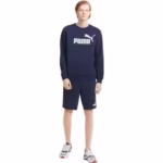 Pantaloni scurți sport bărbați Puma albastru casual performance logo