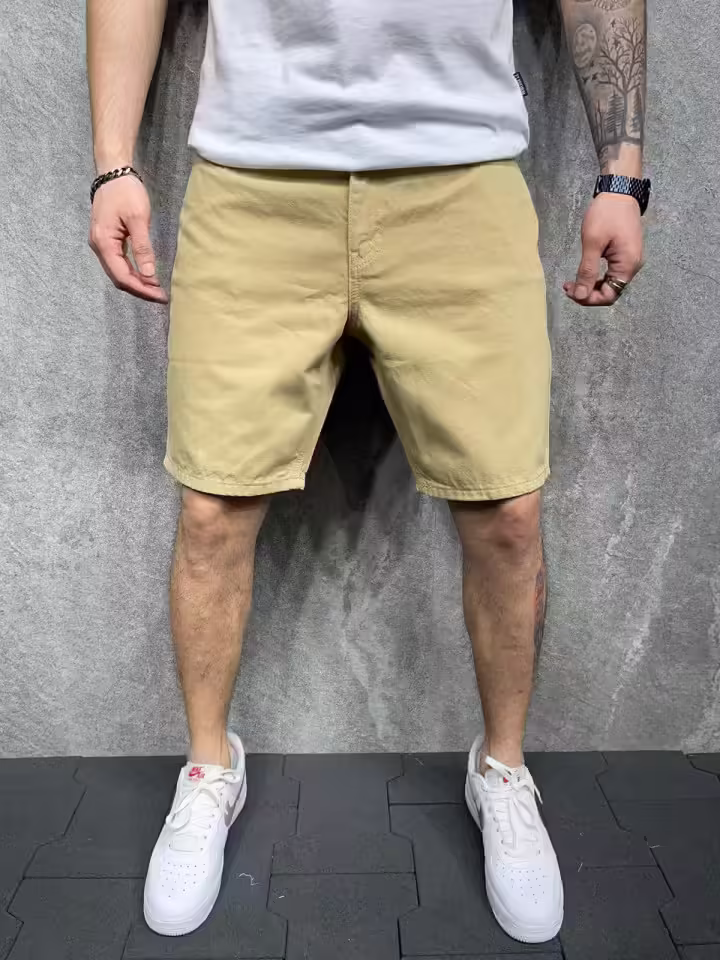 PANTALONI SCURTI CLASIC BEIGE PSAS54(8110) (MĂRIME: 30)