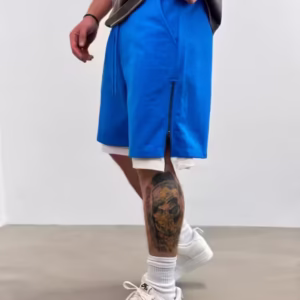 PANTALONI SCURTI ZIPPER SAKS-BLUE PSAS195(AJ6411) (MĂRIME: XL)