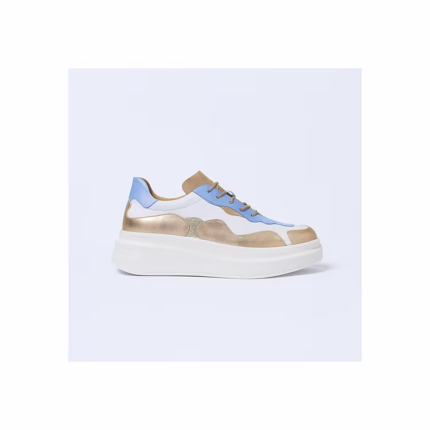 Pantofi casual Piele Naturala albi cu bej Sindy 2