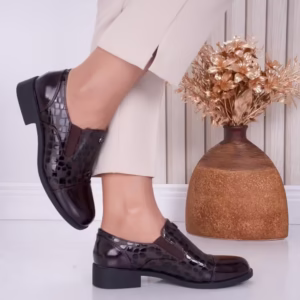 Pantofi dama casual Bordo din Piele Ecologica Lacuita Luz