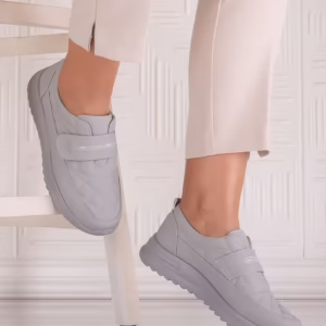 Pantofi dama Casual Gri din Piele Ecologica Osica