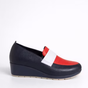 Pantofi dama Piele Naturala Bleumarin cu rosu Oldy