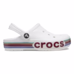 Saboti Crocs Toddler Bayaband Rainbow Glitter Clog Alb – White
