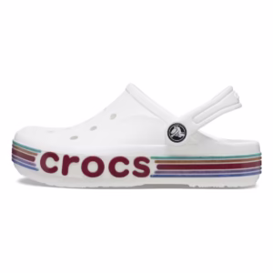 Saboti Crocs Toddler Bayaband Rainbow Glitter Clog Alb - White