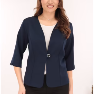 Sacou bleumarin din stofă elastică – Croială clasică