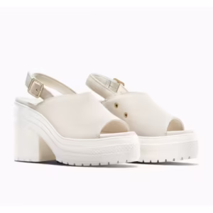 Sandale Casual Femei Converse Chuck 70 De Luxe Piele Intoarsa Bej cu Toc Gros
