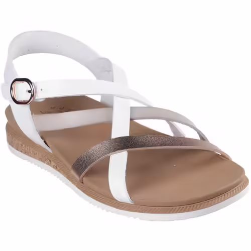 Sandale elegante pentru femei Skechers Desert Kiss Low – Albe din piele ecologică