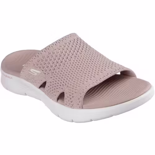 Sandale ușoare Skechers Go Walk Flex pentru femei, roz, casual, textil, confort zilnic