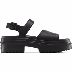 Sandale Converse All Star unisex din piele naturală negre cu toc lugged pentru vară