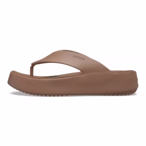 Slapi Crocs Getaway Platform Flip Maro - Latte