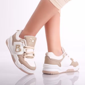 Sneakers dama Alb/Kaki din Piele Ecologica Haira