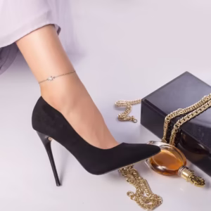 Stiletto liliana piele ecologica intoarsa negru