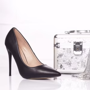 Stiletto marina piele ecologica negru