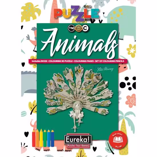 Animals 3D Puzzle to Colour Book