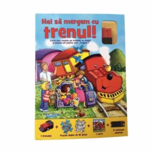 Puzzle Track. Hai să mergem cu trenul! (carte + puzzle magnetic + creioane colorate) - Board book - Sharon Streger - Mediadocs Publishing