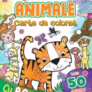 Animale. Carte de colorat cu peste 50 abțibilduri - Paperback brosat - Flamingo