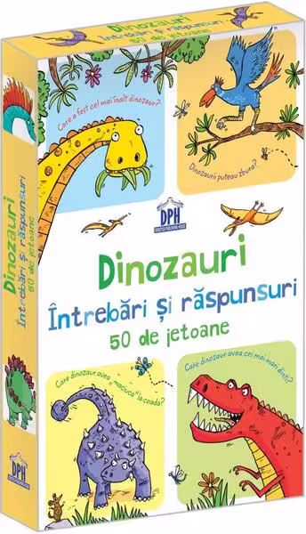 Dinozauri – Întrebări și răspunsuri – 50 de Jetoane – Board book – *** – Didactica Publishing House