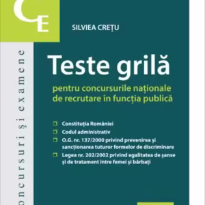 Teste grilă pentru concursurile naționale de recrutare în funcția publică - Paperback brosat - Hamangiu