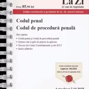 Codul penal. Codul de procedură penală. Cod 813. Actualizat la 7.10.2025 - Hardcover - Aurel Ciobanu - C.H. Beck